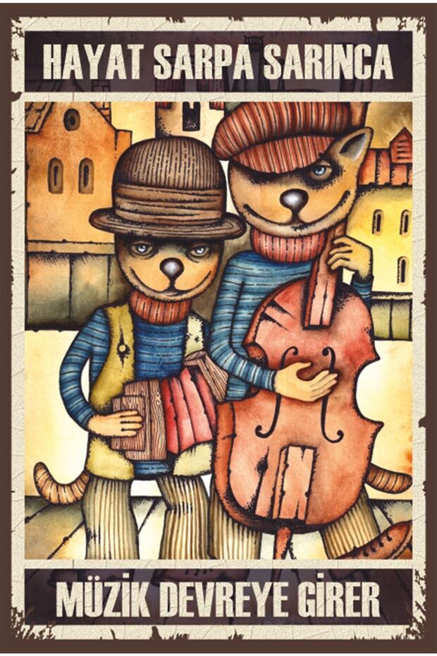 Music Enters Circuit Artistic Retro Wooden Poster