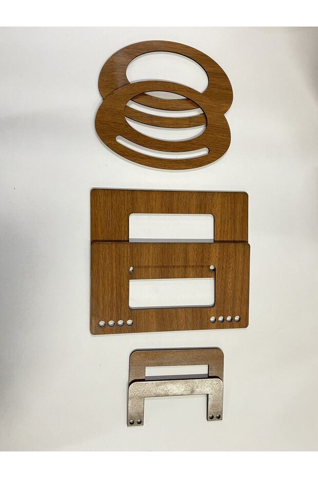 Ahşap Çanta Sapı Mdf Kulp (3 Çift) - 1