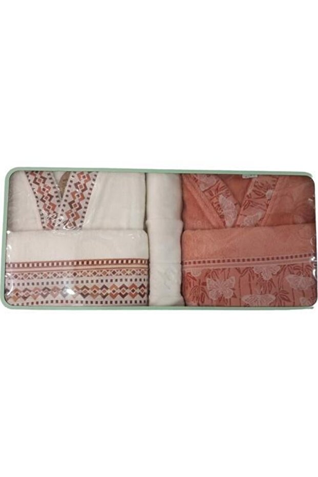 Aile Bornoz Seti Butterfly Dream Kim Happy Set Açık Kremit Kemik Kremit - 1