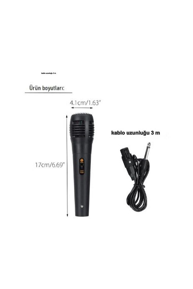 Karaoke Ve Konuşmacı Mikrofonu 6,5 Mm Dinamik Yüksek Kaliteli Kablolu Mikrofon - 4