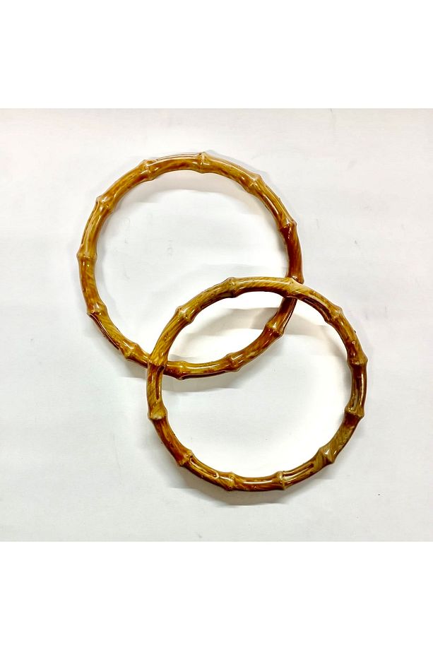 Plastik Ahşap Bambu Görünümlü Halka Model Çanta Sapı (kulp) 03 - 1