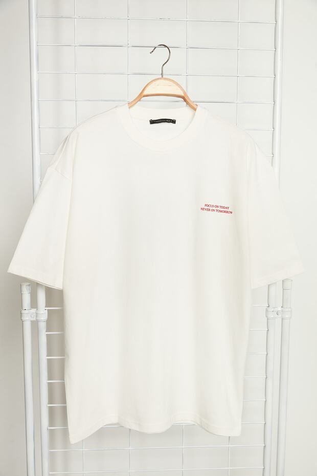 Ekru Oversize %100 Pamuklu Anime Baskılı T-Shirt TMNSS23TS00156 - 3