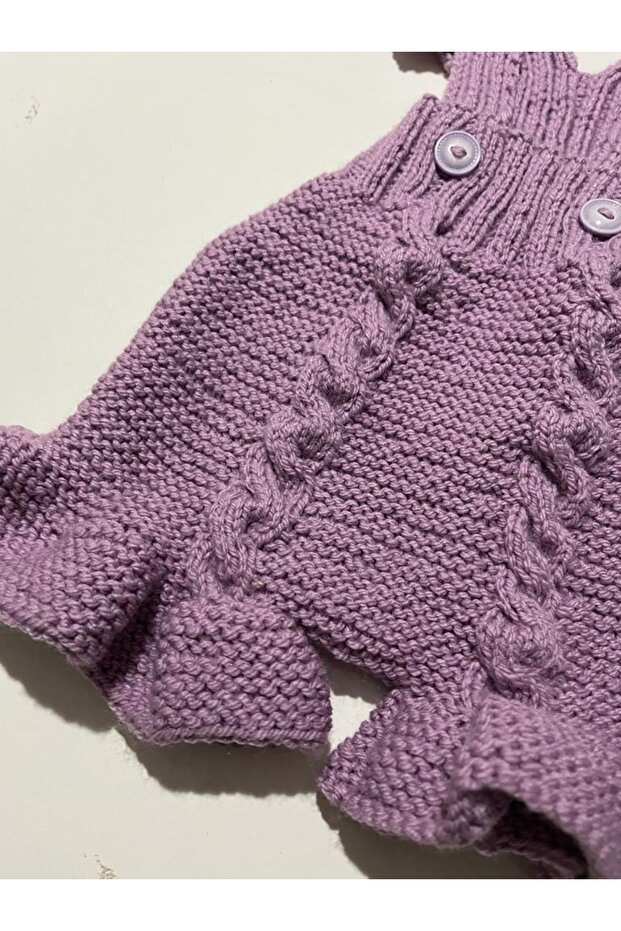 El Örgüsü Bebek Örme Tulum - 4