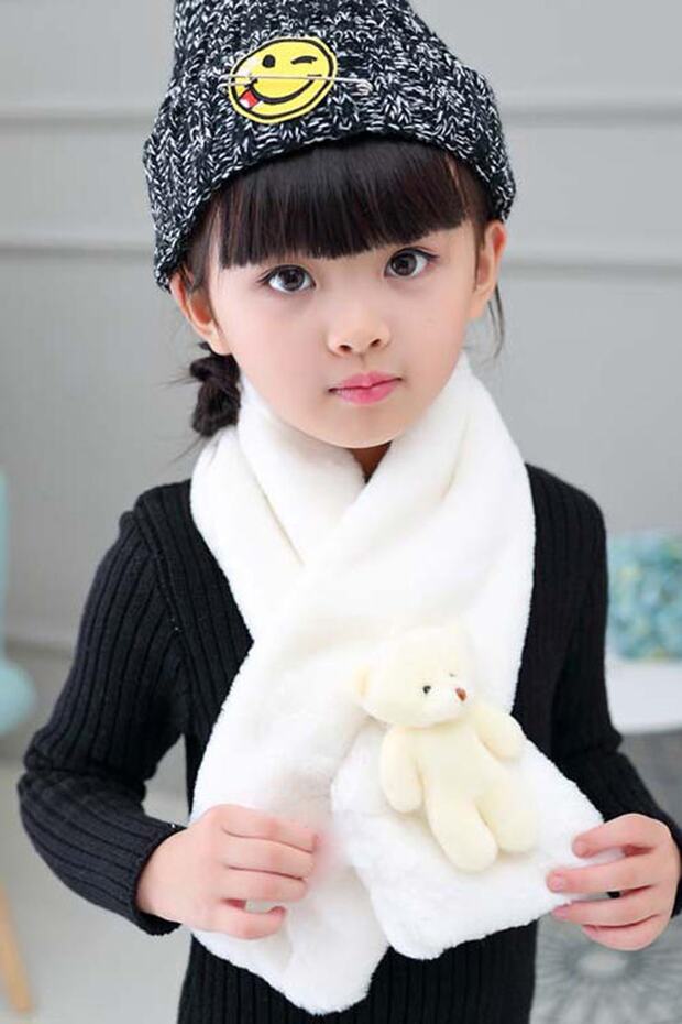 Huivi Teddy Bear Plush Scarf Scarf Windproof Welsoft Fleece Neck Collar Shawl