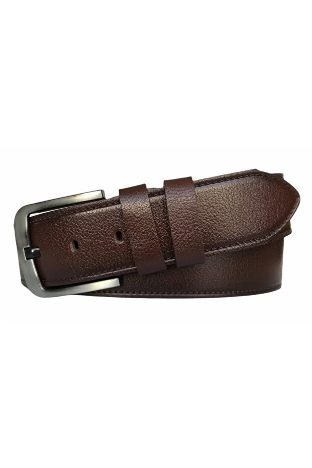 %100 Hakiki Deri 2'li Set 4.5 Cm Tek Parça Kot,spor Kemer Siyah, Kahverengi=2li.127-128 - 6