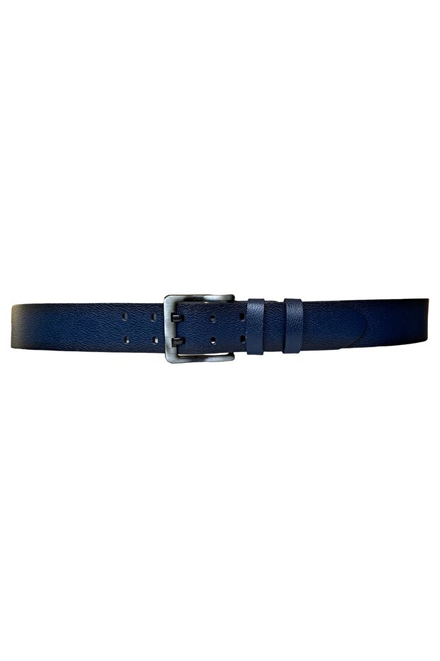 %100 Hakiki Deri, Çift Dilli Lacivert 4.5 Cm Tek Parça Kot, Spor Kemer=tyc00441480154 - 6