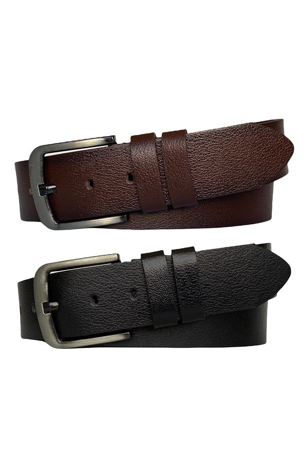 %100 Hakiki Tek Parça Kaliteli Deri 6'lı Set 4.5 Cm Kot, Spor Kemer=6lı-kot - 3