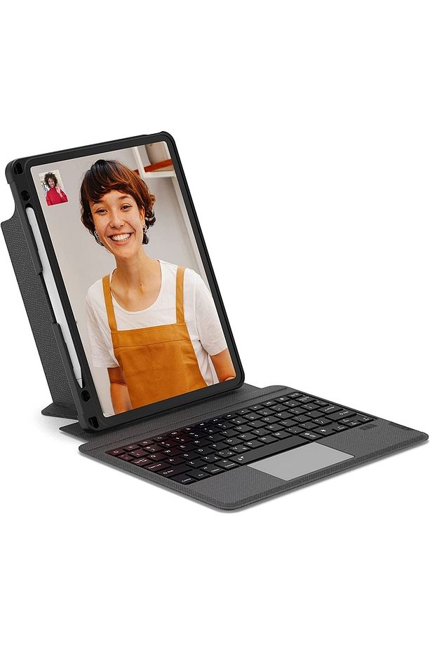Apple Ipad Pro 12.9" 4. Nesil 2020 Uyumlu Bluetooth Manyetik Klavye Mag Touchpad Stand Ledli - 5