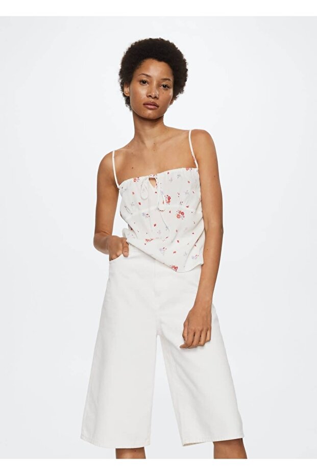 Çiçek Desenli Bluz - 1