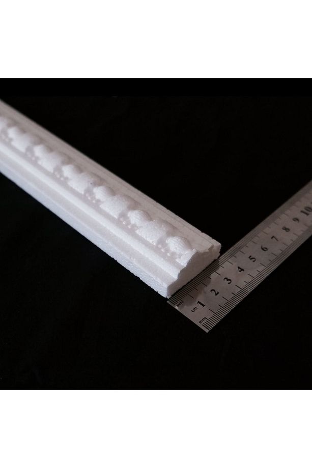 50 Cm (4 Adet) Defne Desenli Dekoratif Stropiyer Eps Köpük Çıta - 4 Cm Genişlik - 1