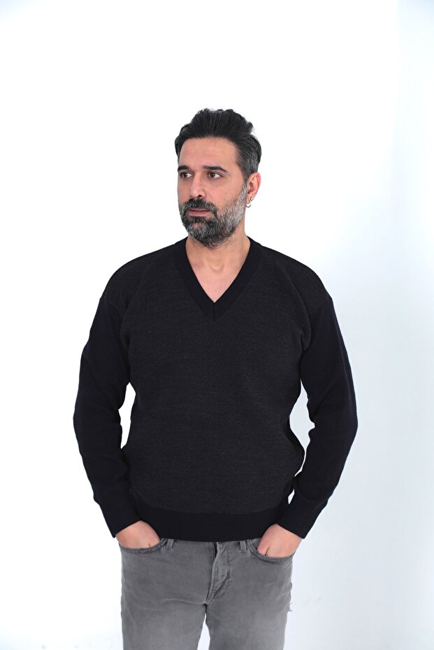 Dad V-Neck Autumn-Winter Thick Men's Sweater
