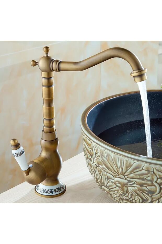 Sink Antique Kitchen Sink Faucet Antique Vintage Hot Cold Rustic Gold