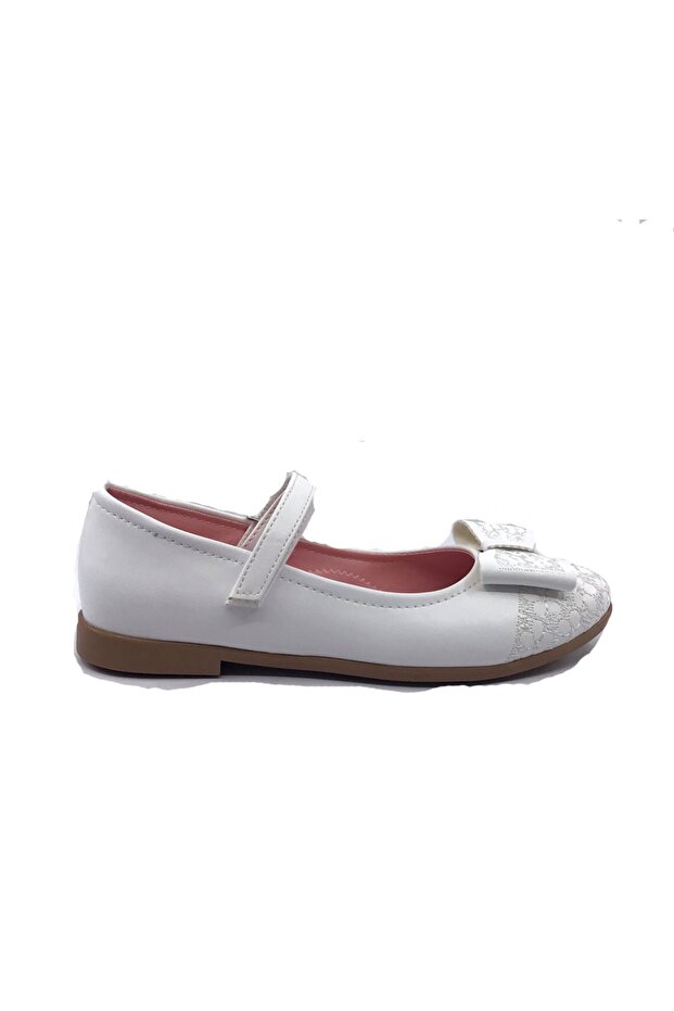 3996 Girl's Bow Tie Velcro Ballerina Shoes