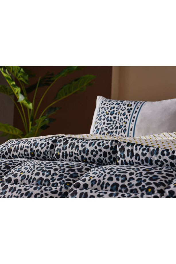 Festival Deluxe Uyku Seti Leopar Tek Kişilik - Mavi - 4