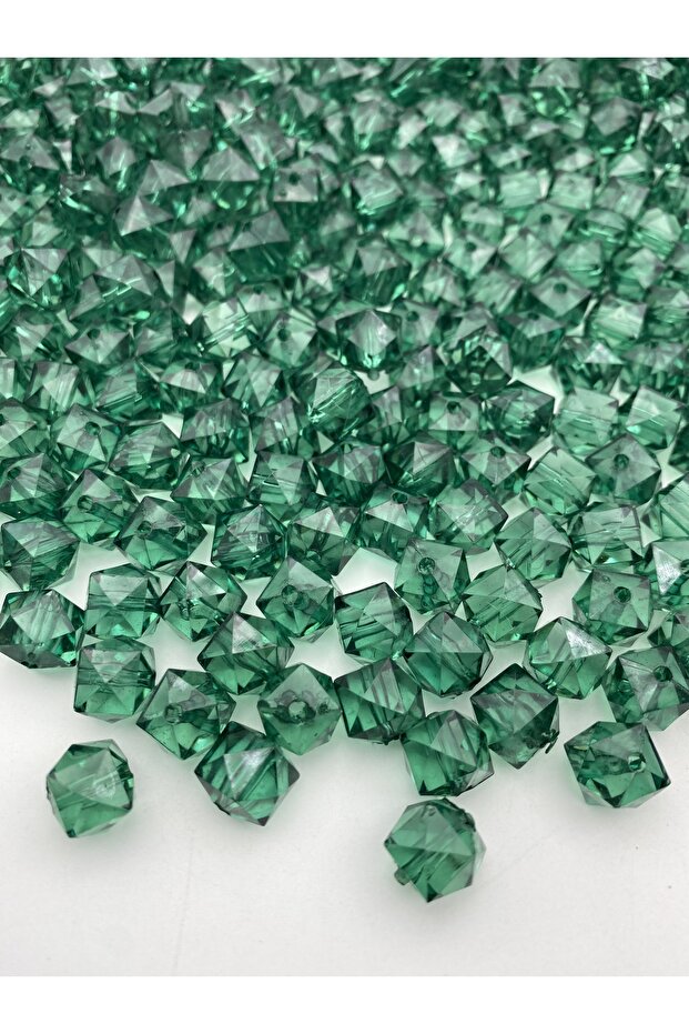 100gr 12mm Emerald Green, Green Cube, Cubic Model Acrylic Beads, jewelry, bag Beads (100gr,~110 Pieces)