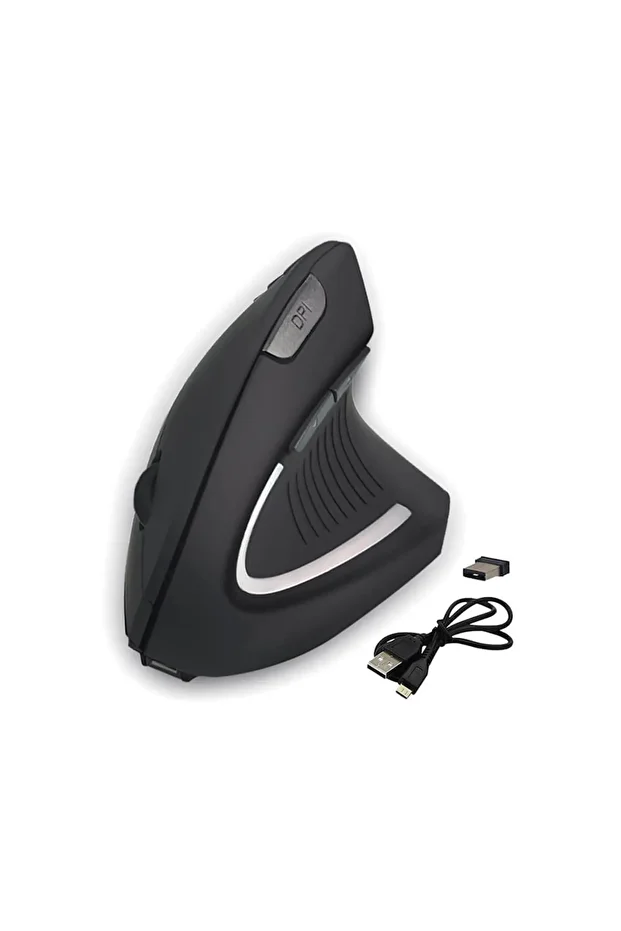 Dikey Ergonomik Kablosuz Mouse - Wireless Oyuncu Mouse - 6 Tuşlu (ŞARJLI) - 1