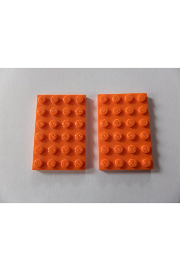 Original Moc Custom Accessory Creator Plate 4 X 6 Flat Brick Orange 2 Pieces to Send