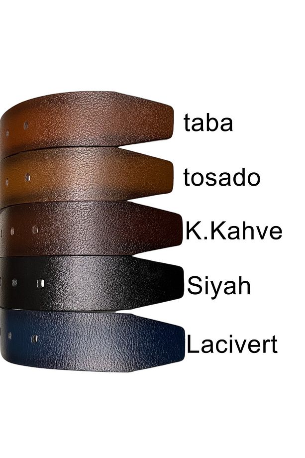 %100 Hakiki Deri 2'li Set 4 Cm Tek Parça Kadın Kot Kemeri Siyah, Kızıl Taba=dikdörtgengolddüz - 6