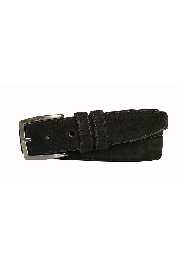 %100 Hakiki Kaliteli Süet Deri 3.5 Cm Siyah Klasik, Kumaş Pantolon Kemeri=dk-sü-kla - 1