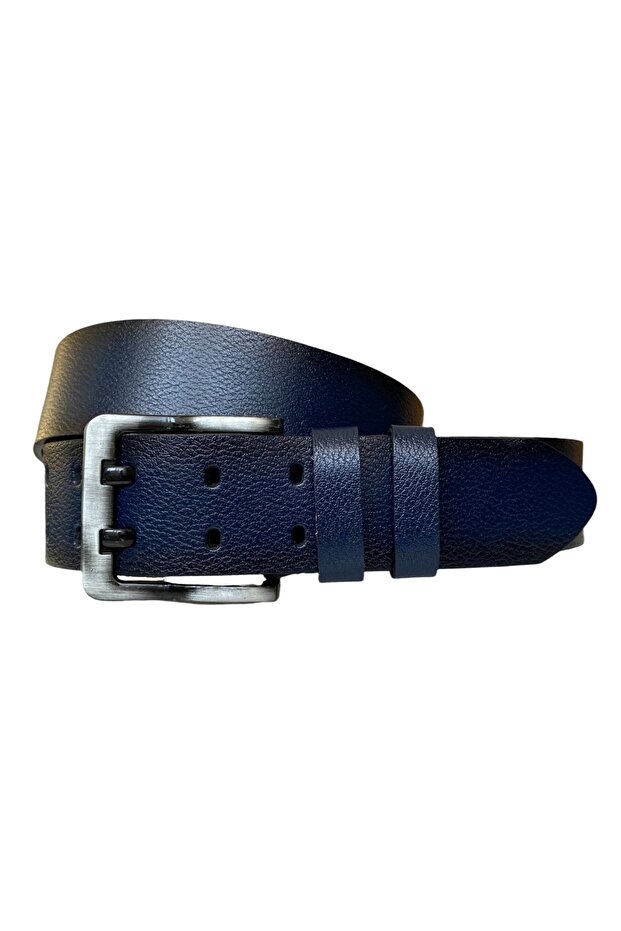 %100 Hakiki Deri, Çift Dilli Lacivert 4.5 Cm Tek Parça Kot, Spor Kemer=tyc00441480154 - 4