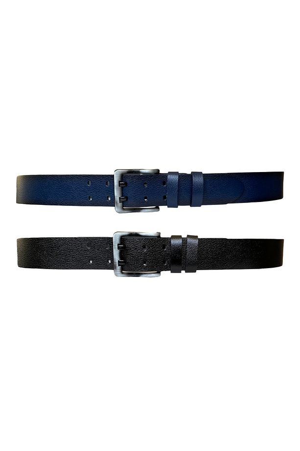 %100 Hakiki Deri, Çift Dilli 2'li Set 4.5 Cm Tek Parça Kot,spor Kemer Siyah, Lacivert=2.li-çift.dill - 4