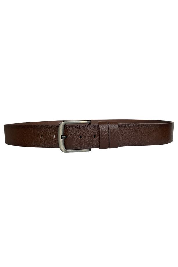 %100 Hakiki Tek Parça Kaliteli Deri 3'lü Set Siyah, Lacivert, Kahverengi 4.5 Cm Kot, Spor Kemer=3go - 5