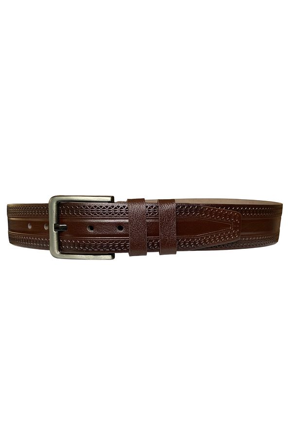 %100 Hakiki Kaliteli Deri, Kahverengi 4.5 Cm Tek Parça Kot, Spor Kemer=dk-149-150 - 4