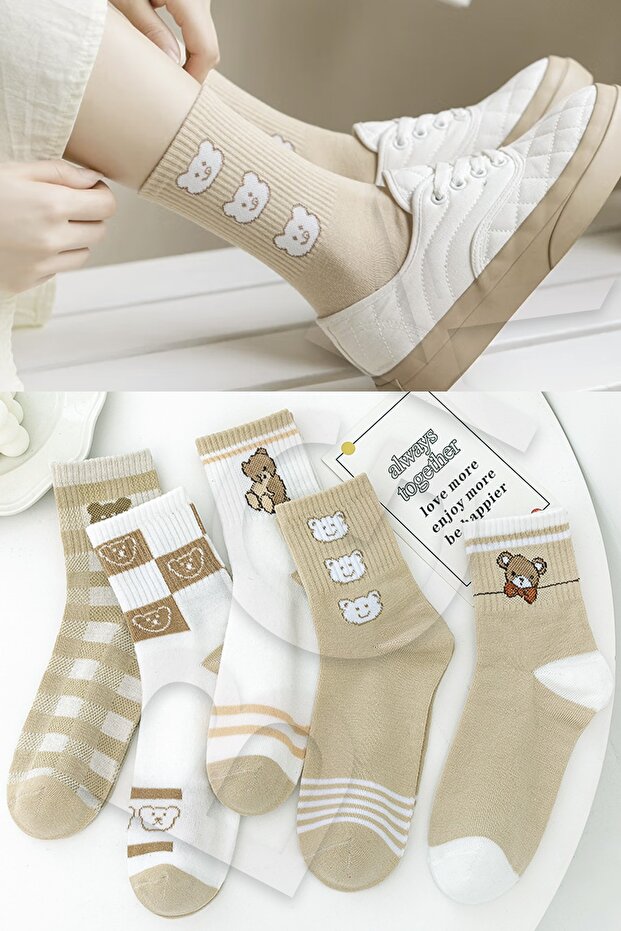 5 Pack Patterned Women's Socks