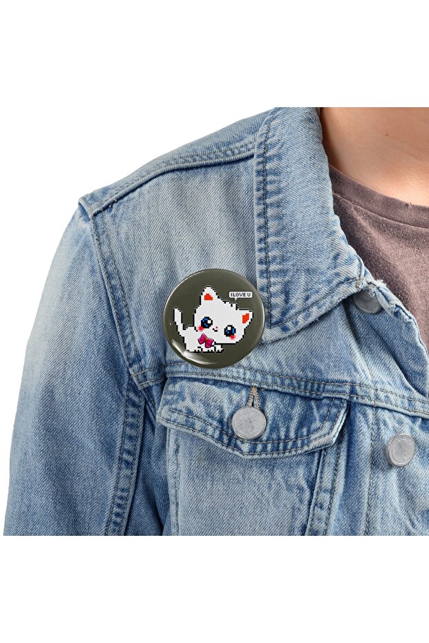 8bit Cat Buton Rozet - 2
