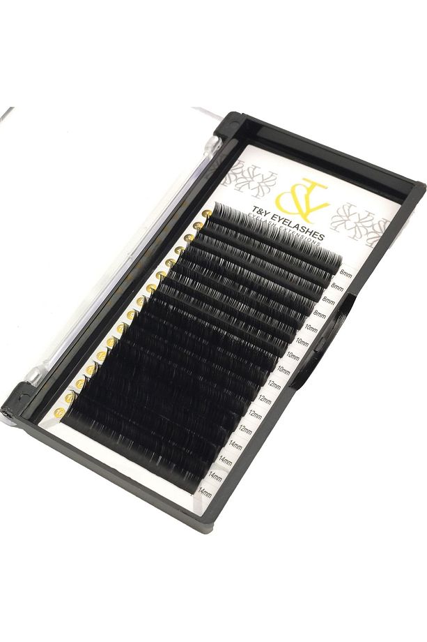 İpek Kirpik , C Kıvrım , 0.07 Kalınlık , Mix 08/10/12/14 mm , T&Y , 16 Sıra - 2