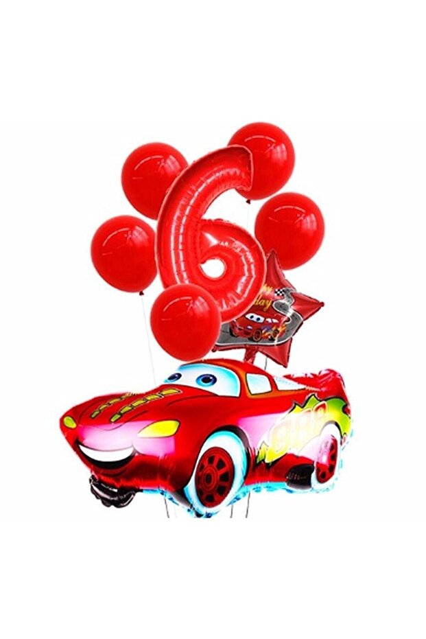 Best Red Car Star Foil Balloon Set Age 6