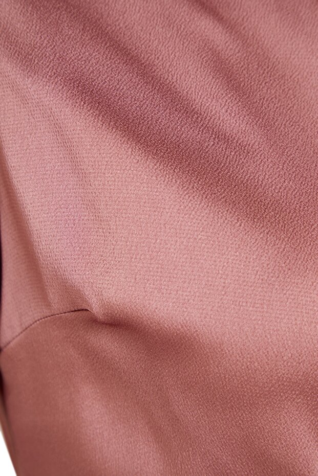 Abendkleid aus Satin mit getrockneten Rosen und Raffungen TCTSS23DB00012 - 7