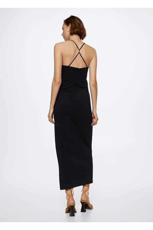 Cut-out Detaylı Volanlı Elbise - 4