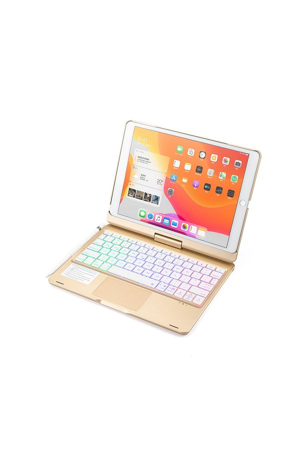 Ipad 8. Ve 9. Nesil 2020 /2021 Uyumlu 10.2 Klavyeli Kılıf 360 Dönebilen Rgb Tuşlu Touchpad - 5