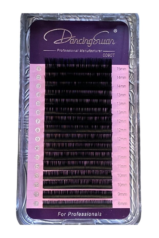 İpek Kirpik , CC Kıvrım , 0.03 Kalınlık , Mix , DANCING SWAN , 16 Sıra , Mink - 3