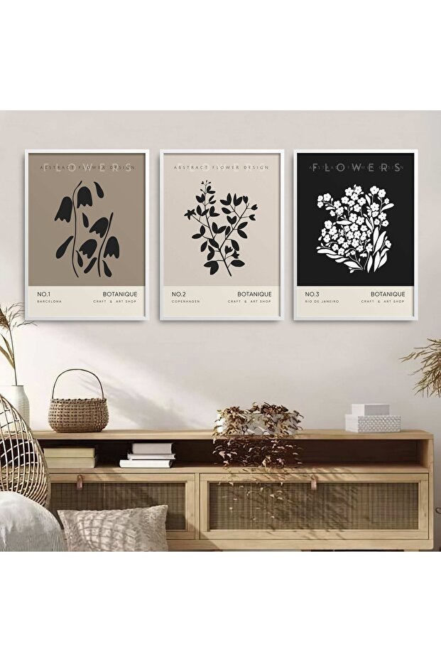 White Laminated Frame 3 Piece Painting Set Hpn117