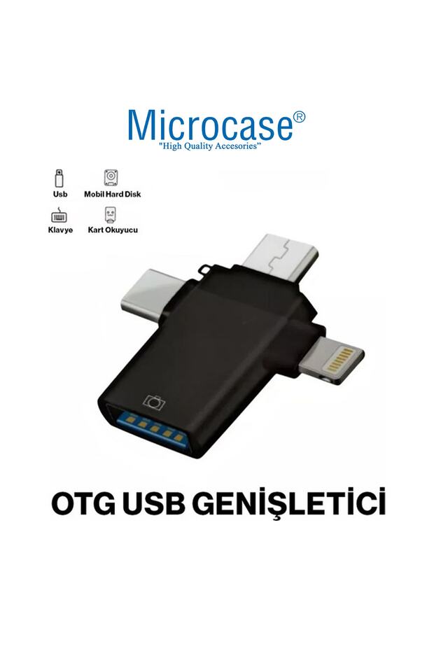 3in1 Usb 3.0 Hızlı Lightning Type-c Ve Micro Usb Otg Adaptör - Al3534 - 2