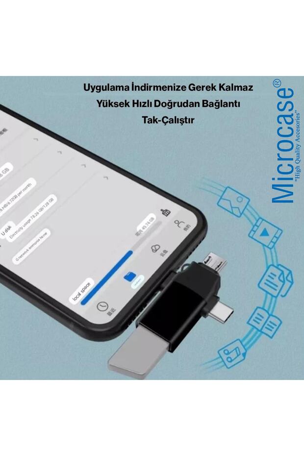 3in1 Usb 3.0 Hızlı Lightning Type-c Ve Micro Usb Otg Adaptör - Al3534 - 3
