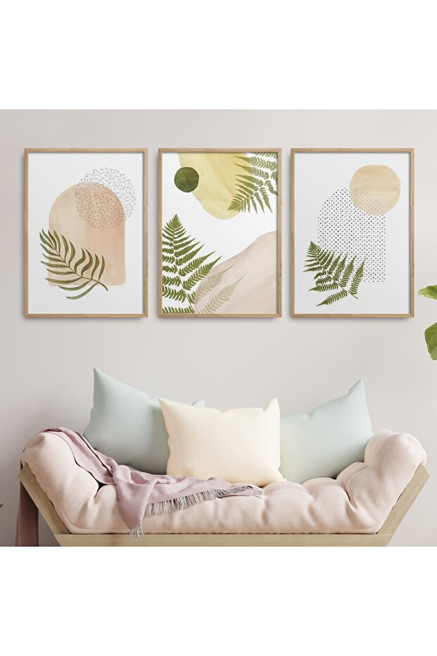 Natural Wooden Framed 3-Piece Painting Set Hpn130