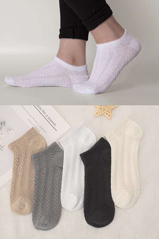Women's Patterned Booties Socks 5-Piece