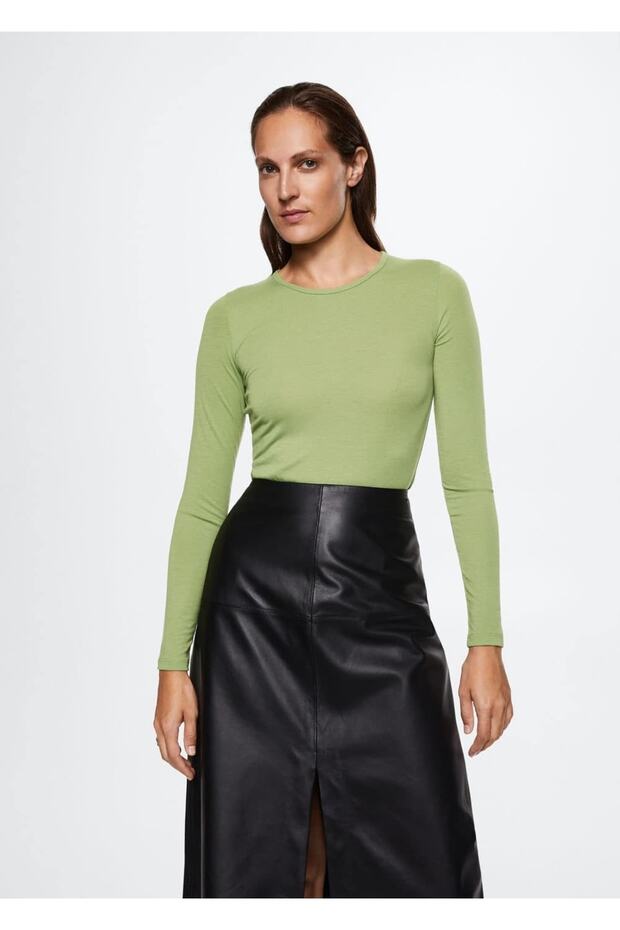 Ince Örgülü Tişört - 1