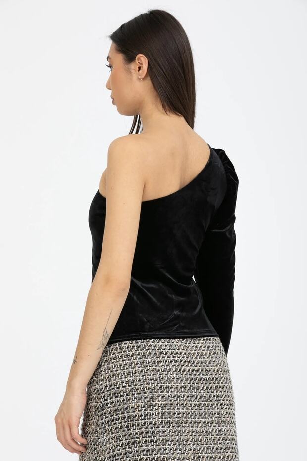 Catifea cu mânecă lungă cu umăr - 7