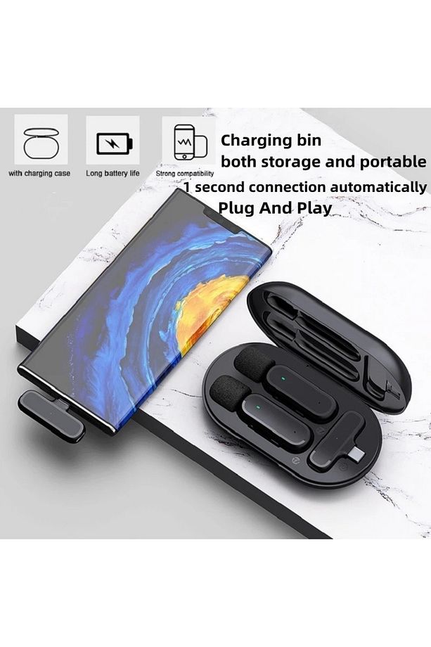 Kablosuz Mikrofon Şarj Kayıt Mini Mikrofon Iphone Canlı Yayın Telefon Yaka Mikrofon Ios Lightning - 3