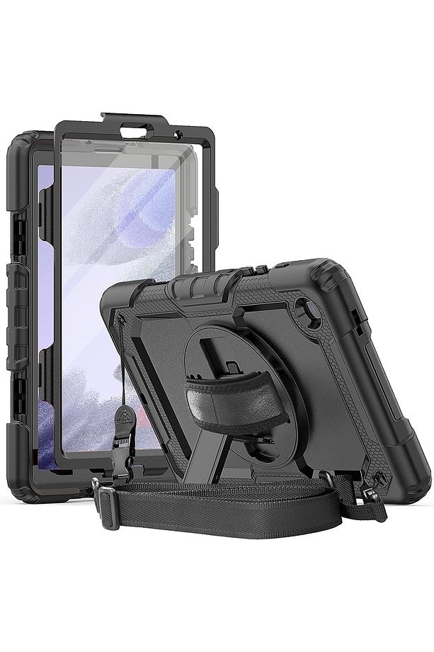 Galaxy Tab A7 Lite Sm-t225/t220 Uyumlu Zırh Siyah Kılıf Ve Ekran Koruyucu Set 360 Koruma - 2