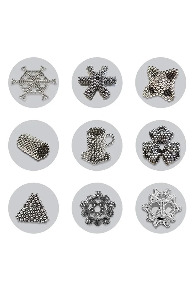 Mıknatıs Bilye Neodyum Neocube Küp 5 Mm Gümüş Stres Bilye 216 Adet - 2