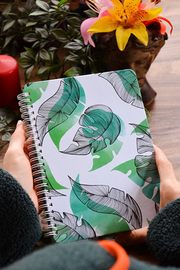 Hard Cover Spiral Checked Notebook - 1