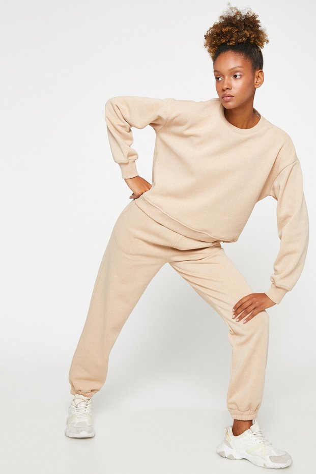 Women's Beige Sweatpants 3SAK40104NK