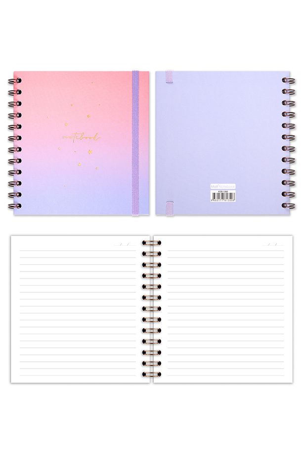 15x15 Cm Kare 2'li Set Spiralli Süresiz Planlayıcı Ajanda Ve Defter Gökkuşağı - 8