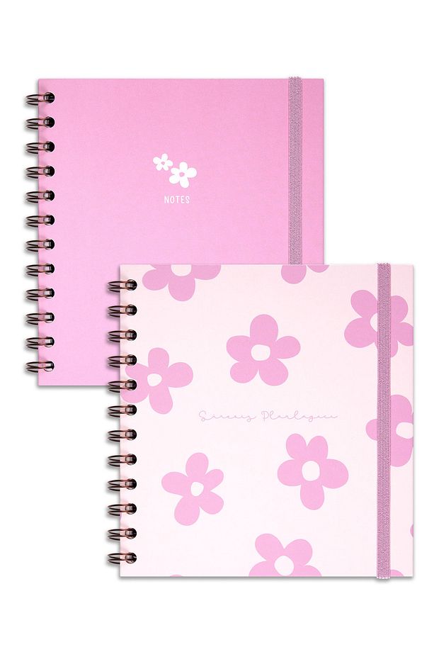 15x15 Cm Kare 2'li Set Spiralli Süresiz Planlayıcı Ajanda Ve Defter Papatya - 7