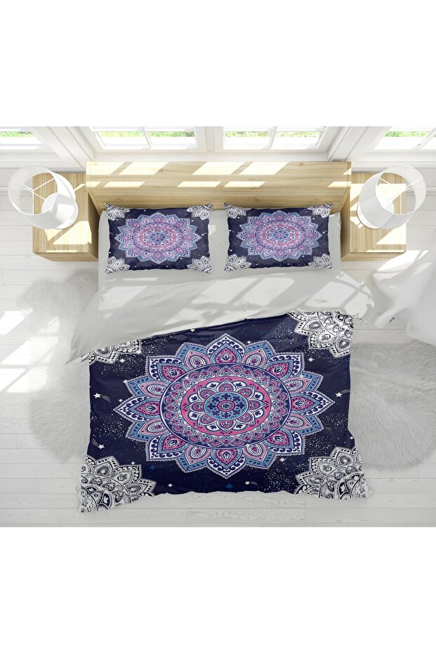 Mandala Themed 3D Digital Printed Double Duvet Cover Set